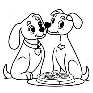 Lady Und Der Tramp Niedliche Liebesgeschichte Ausmalbild 52670-11526