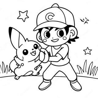 Ash Ketchum Fangt Pikachu Ausmalbild 53299-11651