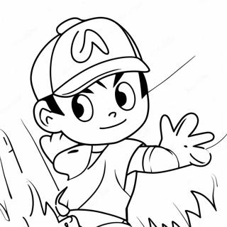 Ash Ketchum Im Kampf Ausmalbild 53300-11654