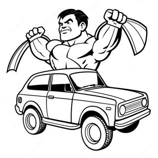 Machtiger Superheld Hebt Ein Auto Ausmalbild 5369 949