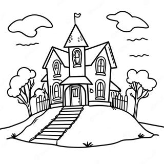 Spukhaus Auf Einem Hugel Ausmalbild 55545-12161