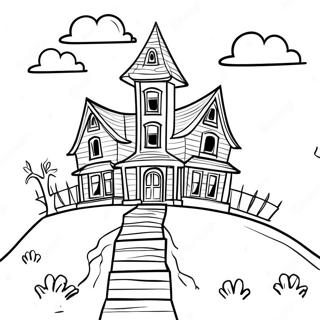 Spukhaus Auf Einem Hugel Ausmalbild 55545-12164