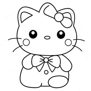 Niedliche Hello Kitty Mit Schleife Ausmalbild 561-2678