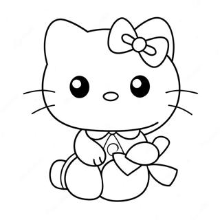 Niedliche Hello Kitty Mit Schleife Ausmalbild 561-2680