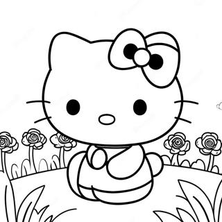 Hello Kitty Im Blumengarten Ausmalbild 562-896