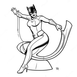 Catwoman In Einem Eleganten Kostum Ausmalseite 56548-12372