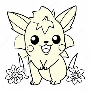 Niedlicher Jolteon Mit Blumen Ausmalbild 56824-12437