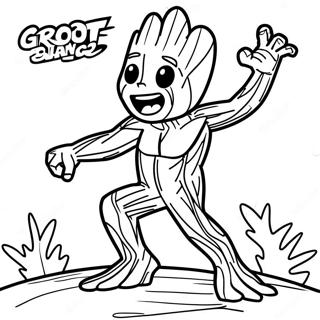 Tanzender Groot Ausmalbild 57655 12619