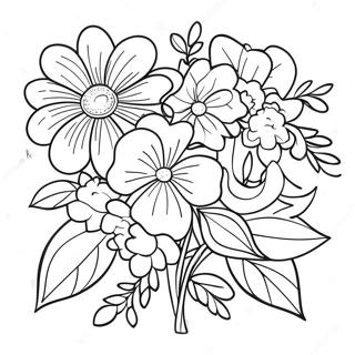 Eleganter Blumenstrauss Ausmalbild 58025 12700