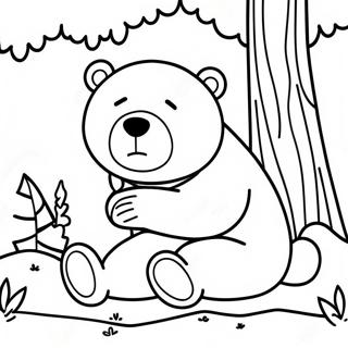 Schlafender Bar Im Wald Ausmalbild 59957 13146