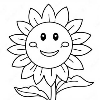 Gluckliche Sonnenblume Mit Lachelndem Gesicht Ausmalbild 60139-13174