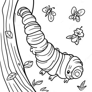 Verspielte Raupe Die Einen Baum Hochklettert Ausmalbild 61143-13445