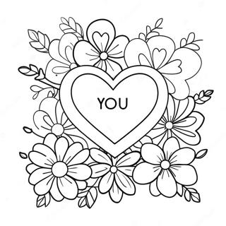 Bunte Ich Liebe Dich Blumen Ausmalbild 61317 13476