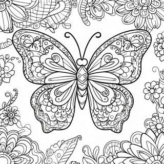 Komplexes Zentangle Schmetterling Ausmalbild 61956-13647