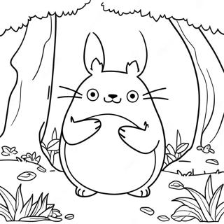 Totoro In Einem Magischen Wald Ausmalbild 62139-13685