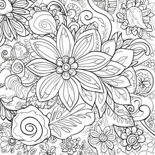 Boho Blumenmuster Ausmalbild Ausmalbilder