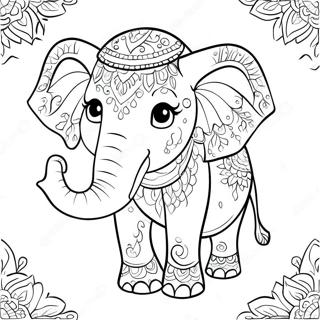 Boho Elefant Mit Blumen Ausmalbild Ausmalbilder