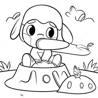 Pocoyo Baut Eine Sandburg Ausmalbild 63349-14043