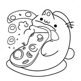 Niedlicher Pusheen Der Pizza Isst Ausmalbild 6473-936