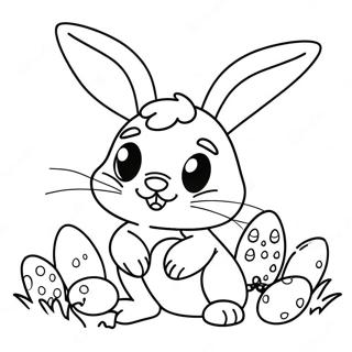 Frohlicher Hase Mit Eiern Ausmalbild 654-540