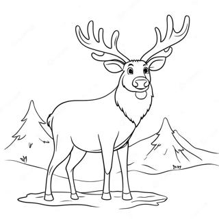 Majestatisches Realistisches Rentier Ausmalbild 65544 14334