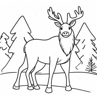 Realistisches Rentier In Winterlandschaft Ausmalbild 65545-14337