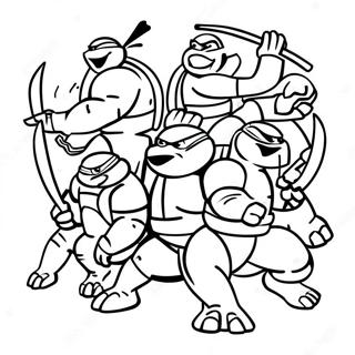 Ninja Turtles In Aktion Ausmalbild 6556-620