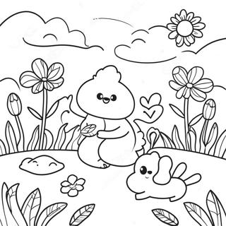 Lebendiger Fruhlingsgarten Ausmalbild 655-1633