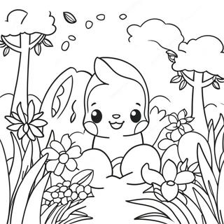 Lebendiger Fruhlingsgarten Ausmalbild 655-1634