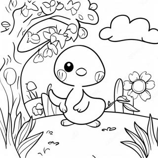 Lebendiger Fruhlingsgarten Ausmalbild 655-1636