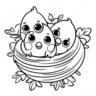 Gluckliche Babyvogel Im Nest Ausmalbild 656-1549