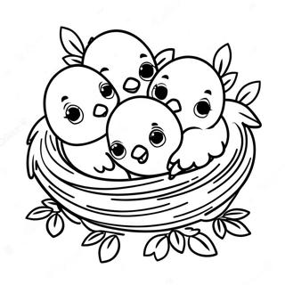 Gluckliche Babyvogel Im Nest Ausmalbild 656-1550