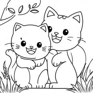 Verspielte Katzchen Im Fruhling Ausmalbild 657-1597