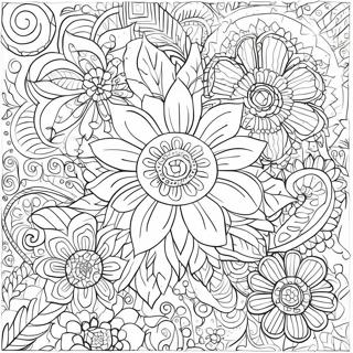 Aufwendiges Tag Der Toten Blumendesign Ausmalbild 65996 14436