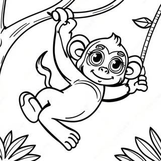 Verspielter Affe Schwingt Ausmalseite 66269-14493