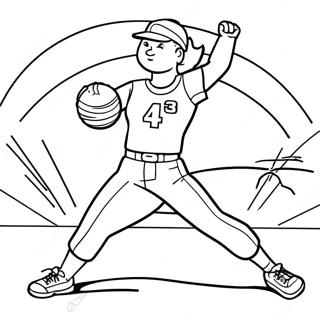Softball Pitcher In Aktion Ausmalbild 66997-14657