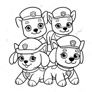 Paw Patrol Welpen In Weihnachtsmutzen Ausmalbild 67251-14711