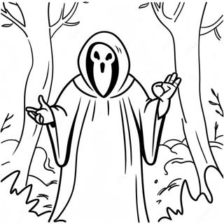 Ghostface In Einem Gruseligen Wald Ausmalbild 67886-14849