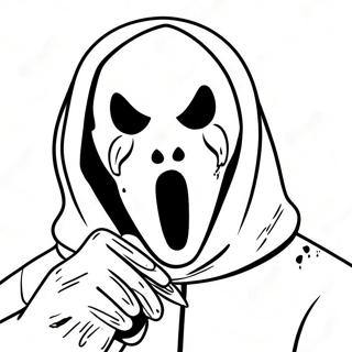 Ghostface Mit Einem Blutigen Messer Ausmalbild 67889-14861