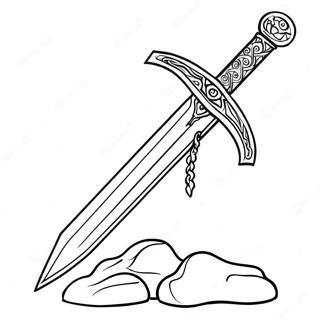 Fantastisches Schwert Im Stein Ausmalbild 69862 15298