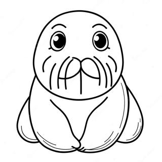 Ausmalbild Von Einem Charmanten Walross 70946 15541