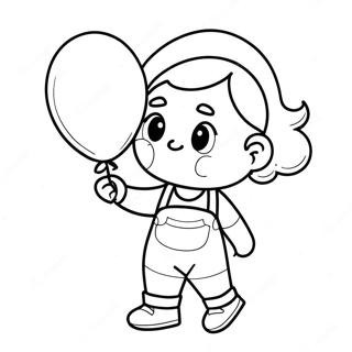 Susses Madchen Mit Einem Ballon Ausmalbild 72085-15917