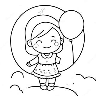 Susses Madchen Mit Einem Ballon Ausmalbild 72085-15919