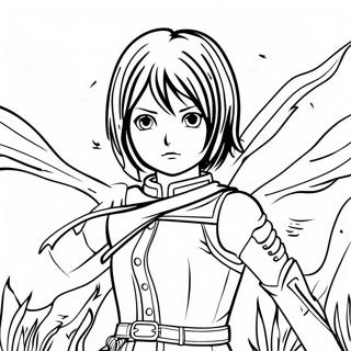 Mikasa Ackerman Im Kampf Ausmalbild 72596-16313