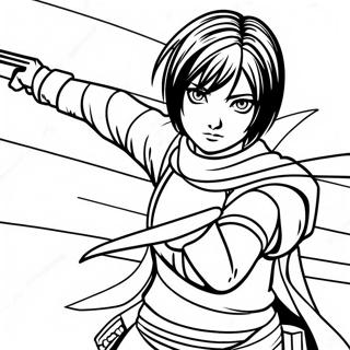 Mikasa Ackerman Im Kampf Ausmalbild 72596-16314