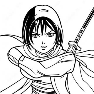 Mikasa Ackerman Im Kampf Ausmalbild 72596-16315