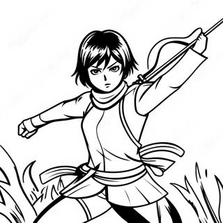 Mikasa Ackerman Im Kampf Ausmalbild 72596-16316