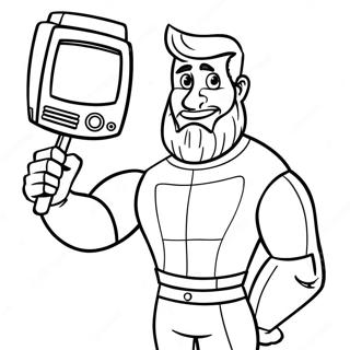 Titan Tv Mann Mit Einer Fernbedienung Ausmalbild 72909-16561