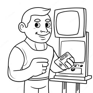 Titan Tv Mann Mit Einer Fernbedienung Ausmalbild 72909-16562