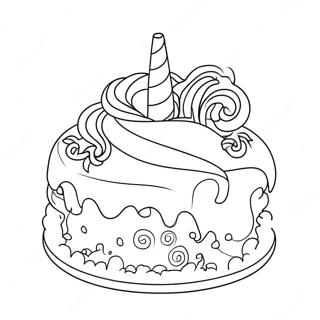 Einhorn Kuchen Ausmalbild 73393-16928